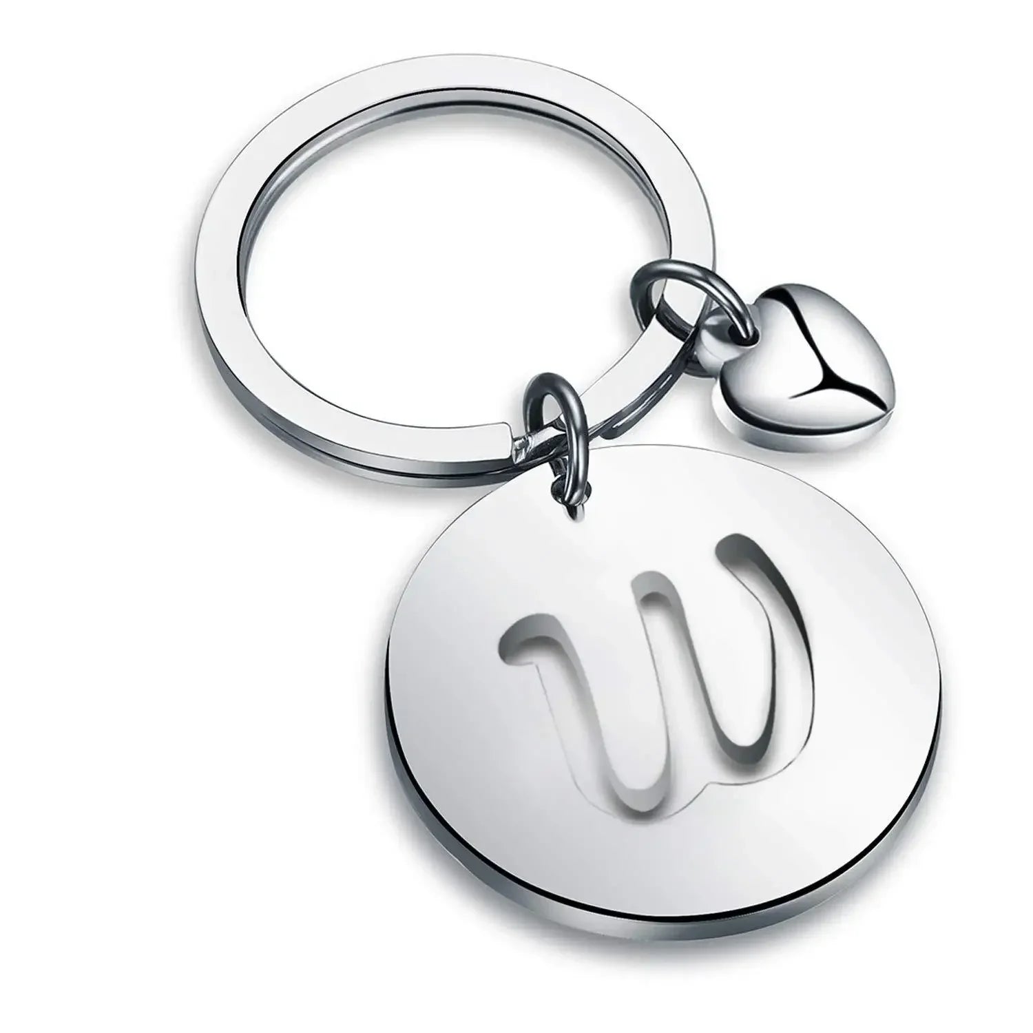 1PCS/2PCS Popular A-Z  Round Brand Stainless Steel Keychain 26 Letter Keyring  Pendant Key Ring Buckle Chains for Car Moto Gift