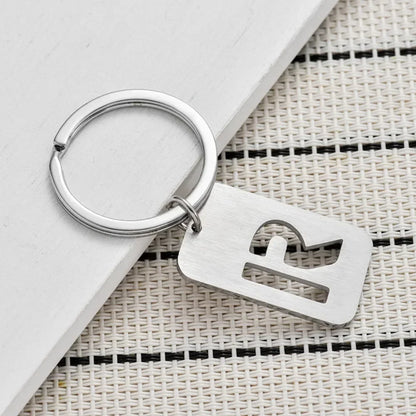 New Creative Hollowed Out 26 Letter Keychain Brushed Military Brand Pendants  Key Ring Buckle Chains Car Motorcyler Keyring Gift