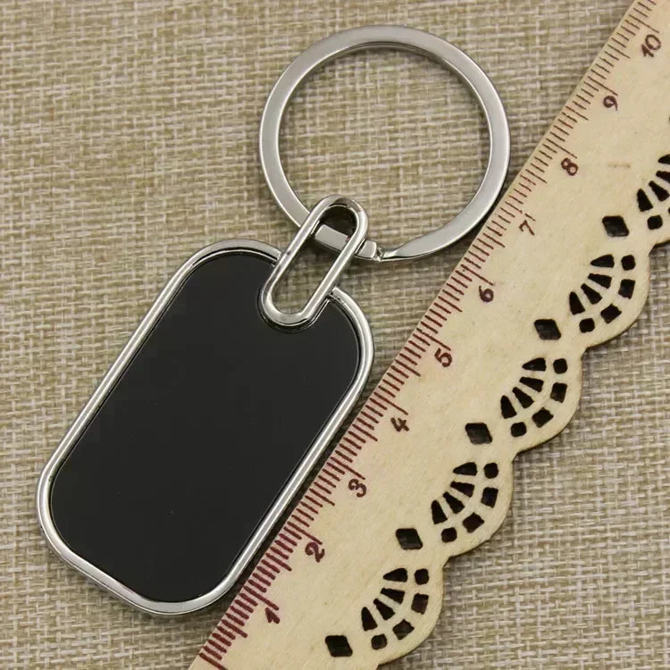 Wholesale 25PCS Customized LOGO Name Keychain Laser Carving Pendant Motorcycle Car Keyring Key Ring Chain Gift