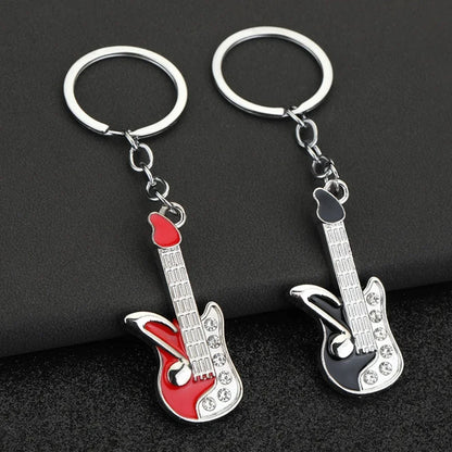Enthusiast Creative Music Mini Metal Cute Keychain Guitar Pendant Key Ring Accessories Personalized Keyring Lover Small Gift
