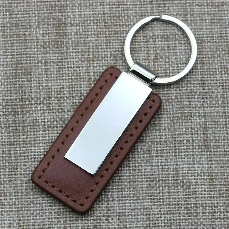 Hot Custom Name Logo Metal Stainless Steel for Car Moto Keychain Men and Women Keyring Leather Engraved Engraving Key Chain Gift