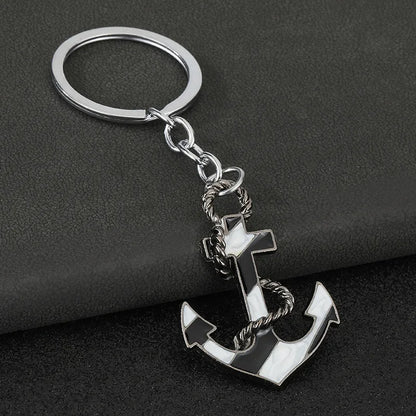 Personalization Originality 3D Metal Keychain Ship's Anchor Three-dimensional Backpack Keyring Adventure Key Chain Ring Gift