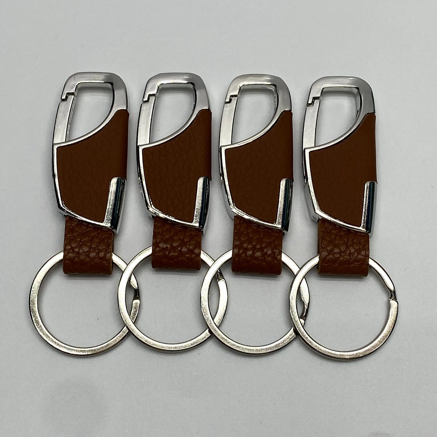 1/4PCS Personalized Leather Splicing Waist Hanging Car Keychain Metal Key Ring Chain Motorcycle Keyring Accessories for Man Gift