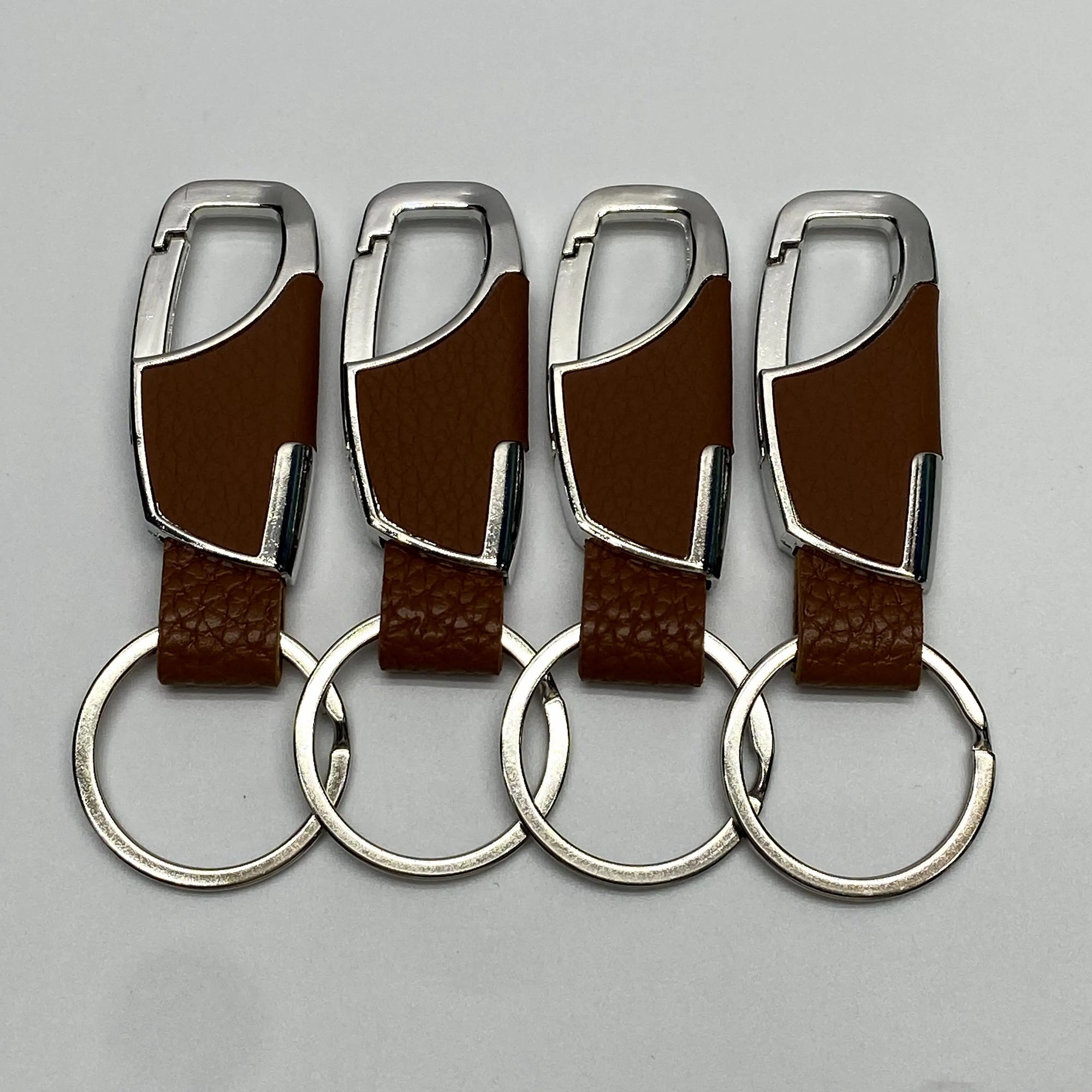 1/4PCS Personalized Leather Splicing Waist Hanging Car Keychain Metal Key Ring Chain Motorcycle Keyring Accessories for Man Gift