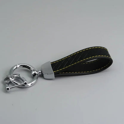 Creative Trendy Pendant Leather Keychain Accessories Net-like Metal Keyring Custom Name Text Logo Car Moto Key Chain Ring Gift