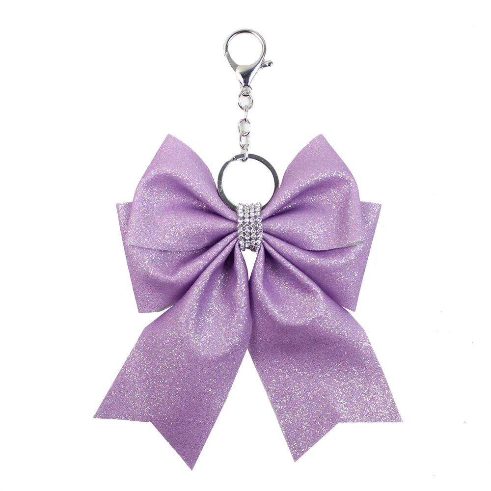 Originality Silk Ribbon Cloth Butterfly Keychain Flower Cheerleaders Keyring for Girl Pendant Backpack Key Ring Chain Gift