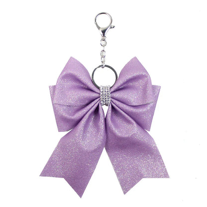Originality Silk Ribbon Cloth Butterfly Keychain Flower Cheerleaders Keyring for Girl Pendant Backpack Key Ring Chain Gift