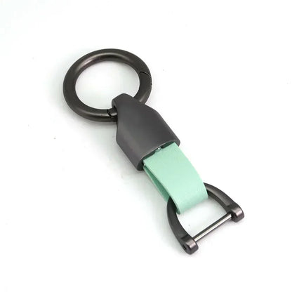 New Fashion Personalized Custom Logo Name Metal Waist Hanging KeyChain Leather Keyring Men Women Key Chain Buckle Ring Gift
