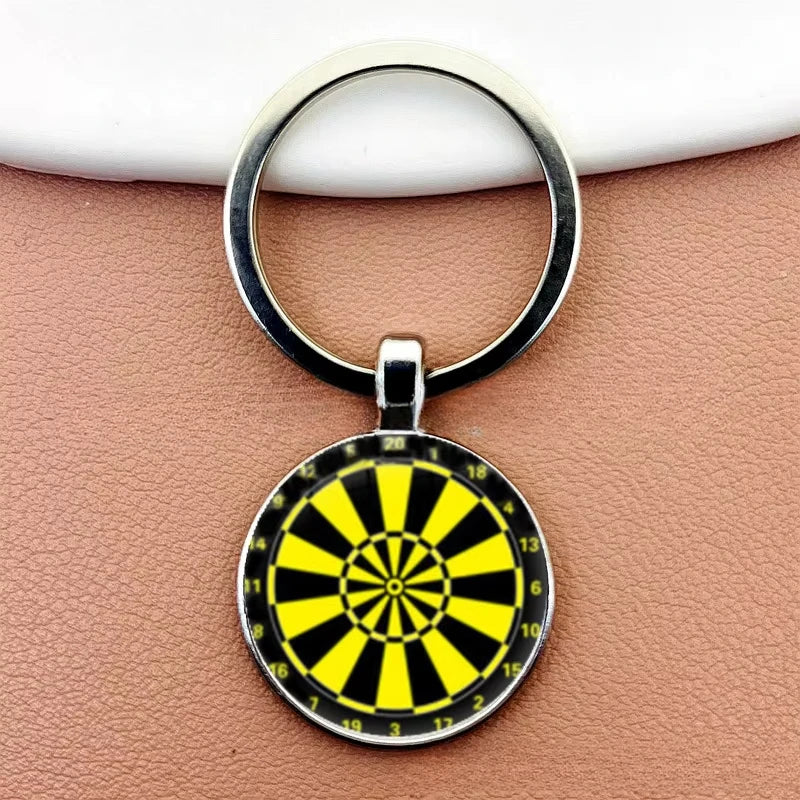 Creative Fashion Dart Target Keychain Retro Time Gemstone Keyring Metal Pendant Car Moto Key Chain Ring Gift