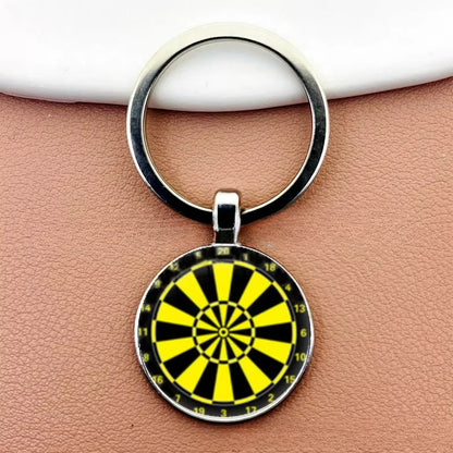 Creative Fashion Dart Target Keychain Retro Time Gemstone Keyring Metal Pendant Car Moto Key Chain Ring Gift