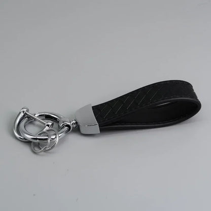 Creative Trendy Pendant Leather Keychain Accessories Net-like Metal Keyring Custom Name Text Logo Car Moto Key Chain Ring Gift