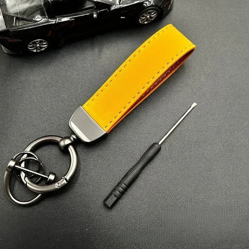 50PCS Custom Name Logo Leather Car Moto Keychain Personalized for Men and Women Keyring Creative Simple Key Chains Ring Gift