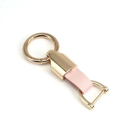 New Fashion Personalized Custom Logo Name Metal Waist Hanging KeyChain Leather Keyring Men Women Key Chain Buckle Ring Gift