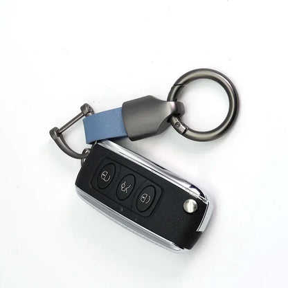 New Fashion Personalized Custom Logo Name Metal Waist Hanging KeyChain Leather Keyring Men Women Key Chain Buckle Ring Gift
