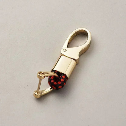 Custom Logo Name Fashionable Woven Rope Keychain Personalized Horseshoe Buckle Car Keyring Women Men Key Ring Chain Gift