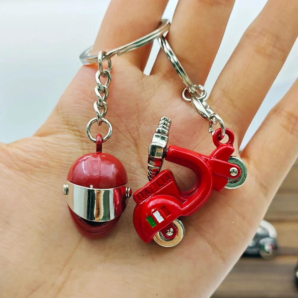 Motorcycle Hobby Keychain Metal Locomotive Moto 3D Simulation Keyring Punk Rock Key Ring Chain Originality Pendant Backpack Gift
