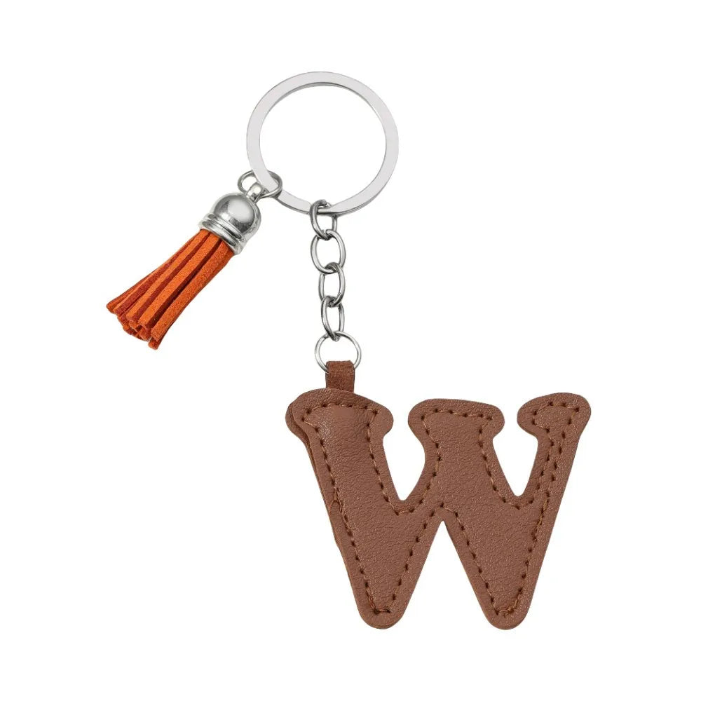 Popular A-Z Color Tassels Keychain 26 Letter Keyring Backpack Pendant Key Ring Buckle Chains for Car Moto Gift