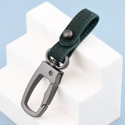 Leather Metal Fashion Keychain Men Ladies Essential Keyring Tri Color Bar Shaped Home Automobile Key Chain Anti Theft Detachable