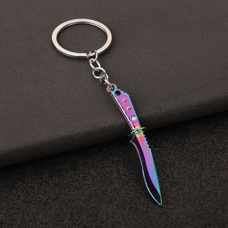 Ornaments Metal Keychain Military Enthusiasts Claw Knife Tactical Dagger Keyring Game Peripheral Pendant Key Chain Ring Gift