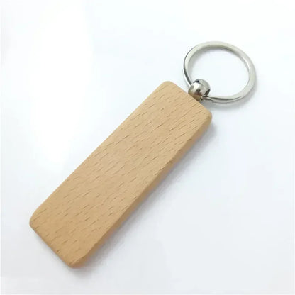 Custom Logo Name Laser Engraved Wooden Car Moto Keychain Personalized Keyring Retro Round Rectangular Pendant Cute Gift