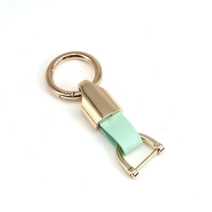 New Fashion Personalized Custom Logo Name Metal Waist Hanging KeyChain Leather Keyring Men Women Key Chain Buckle Ring Gift