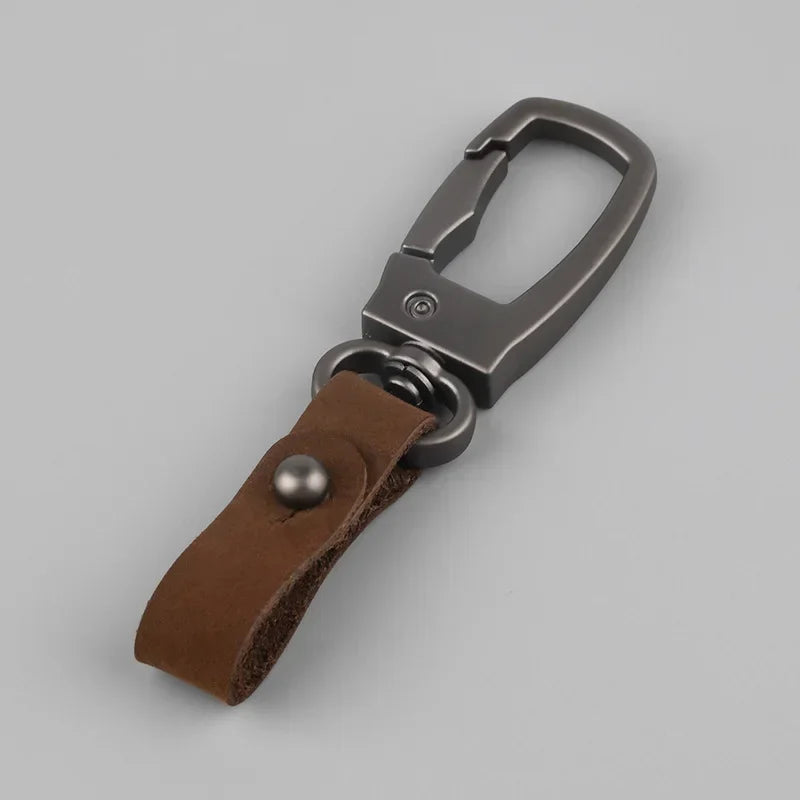 INS Style Luxury Personality New Keychain Cute Accessories Motorcycle Car Keyring Fashion Metal Cowhide Man Key Chain Ring Gift