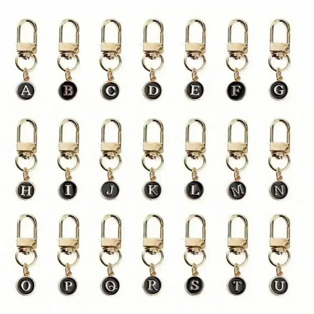 1pcs/5pcs Fashion DIY A-Z Letter A To Z Keychain Charms 26 Alphabet Metal Keyring Cute Small Lover Hang Bag Pendant Ring Gift