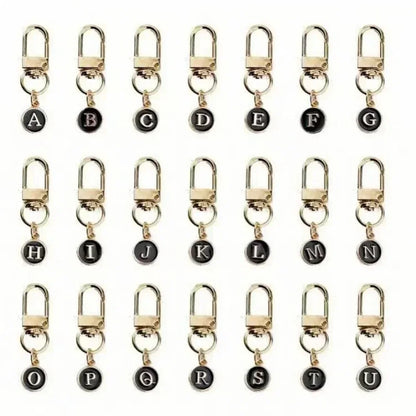 1pcs/5pcs Fashion DIY A-Z Letter A To Z Keychain Charms 26 Alphabet Metal Keyring Cute Small Lover Hang Bag Pendant Ring Gift