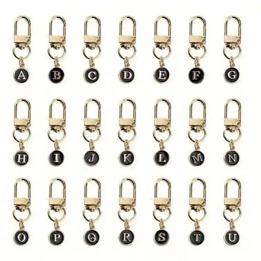 1pcs/5pcs Fashion DIY A-Z Letter A To Z Keychain Charms 26 Alphabet Metal Keyring Cute Small Lover Hang Bag Pendant Ring Gift