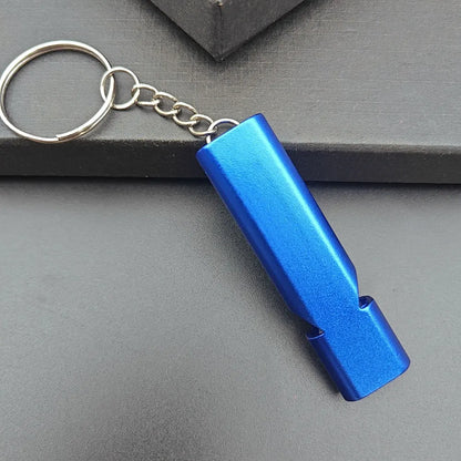 Portable EDC Whistle Emergency Survival Keychain Dual Frequency Survival Keyring Outdoor Camping Hiking Key Chain Ring Gift