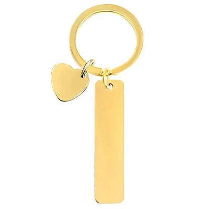 New style Stainless Steel Custom Logo Name Keychain Rectangular Hang Tag Metal Key Ring Advertising Holiday Engraved laser Gift