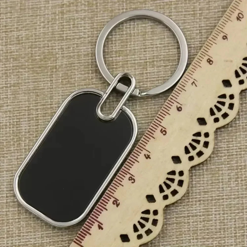 Wholesale 25PCS Customized LOGO Name Keychain Laser Carving Pendant Motorcycle Car Keyring Key Ring Chain Gift