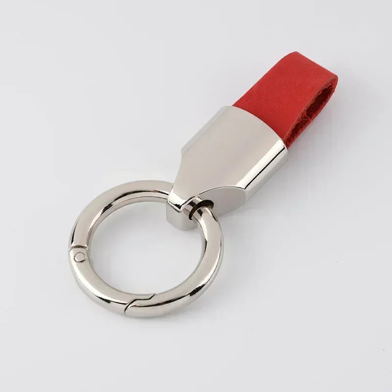 Retro Vintage Personalized Keyring Custom Logo Name Car Key Chain Laser Engrave Nubuck Leather Keychain for Men and Women Gift