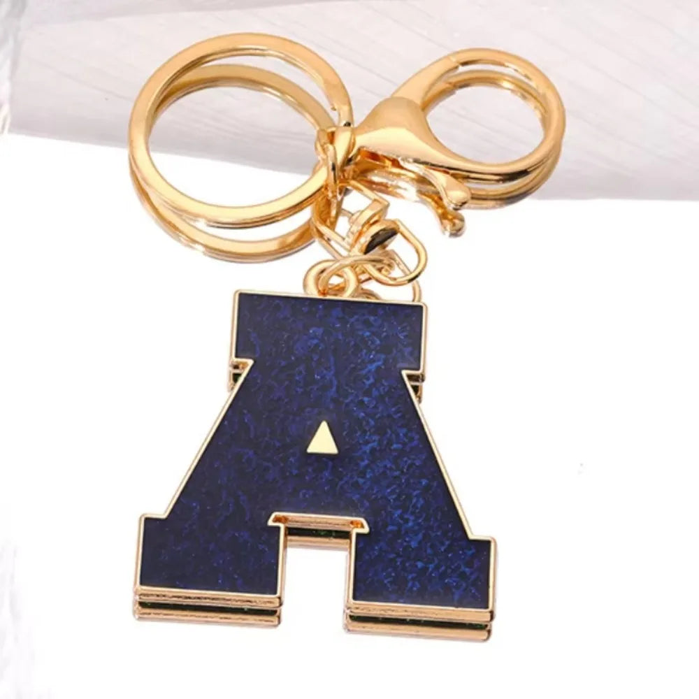 Fashion Bag Pendant Keychain A-Z Initials Keyring for Couples Metal Pendant DIY Gift for Men Women 26 Alphabet Accessories Gift