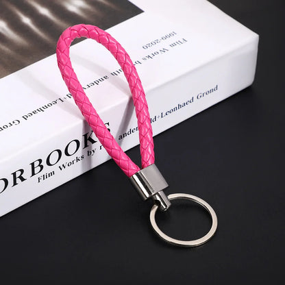 Originality PU Leather Metal Organization Rope Keychain Personality Custom Name Text Keyring Car Moto Key Ring Chain Gift
