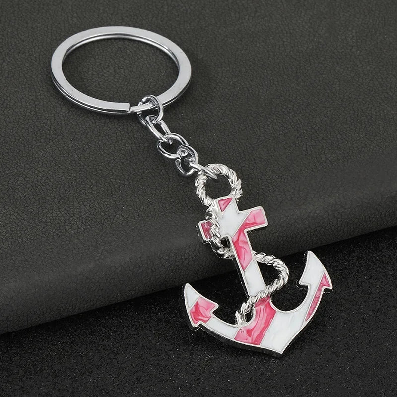 Personalization Originality 3D Metal Keychain Ship's Anchor Three-dimensional Backpack Keyring Adventure Key Chain Ring Gift