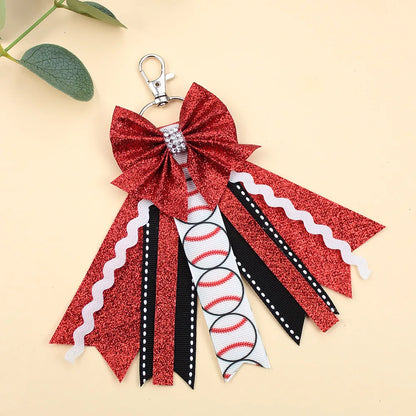 Originality Silk Ribbon Cloth Butterfly Keychain Flower Cheerleaders Keyring for Woman Pendant Backpack Key Ring Chain Gift