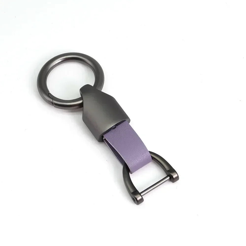 New Fashion Personalized Custom Logo Name Metal Waist Hanging KeyChain Leather Keyring Men Women Key Chain Buckle Ring Gift