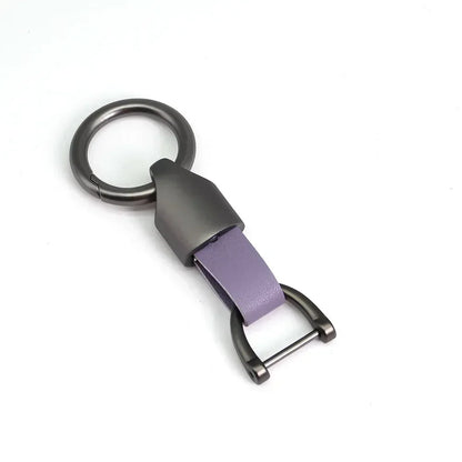New Fashion Personalized Custom Logo Name Metal Waist Hanging KeyChain Leather Keyring Men Women Key Chain Buckle Ring Gift