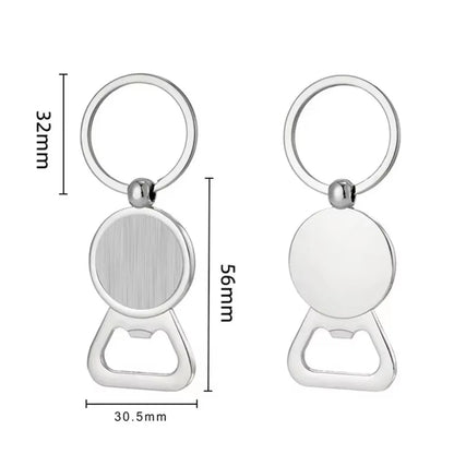 Creative Custom Laser Logo Name Keyring Metal Beer Bottle Opener Keychain Practical Printing Activity Bar Ad Key Ring Chain Gift