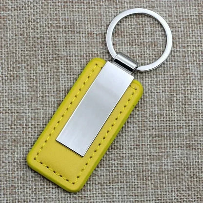 Metal Stainless Steel Leather Car Moto Keychain Men and Women Keyring Custom Laser Engraving Name Logo Key Chain Ring Gift