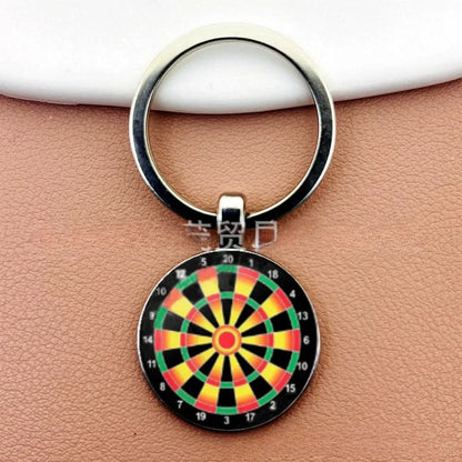 Creative Fashion Dart Target Keychain Retro Time Gemstone Keyring Metal Pendant Car Moto Key Chain Ring Gift