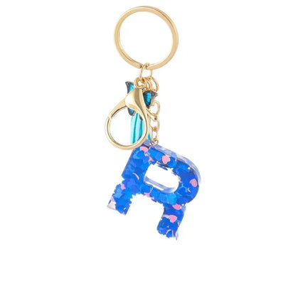 New Personalized 26 Letter Keyring Blue Y2k Cute Love Butterfly Keychain for Bag Acrylic Pendant Key Ring Chain Gift