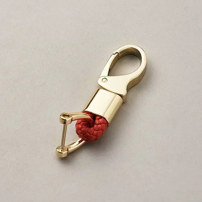 Custom Logo Name Fashionable Woven Rope Keychain Personalized Horseshoe Buckle Car Keyring Women Men Key Ring Chain Gift