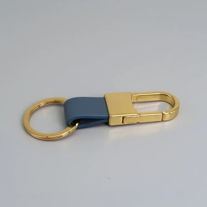 Custom Logo Name Simplicity Matte Finish Metal Leather Keychain with Laser Engraved Keyring Key Ring Chains  Creative for Gif