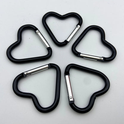 5PCS Heart Shaped Metal Carabiner Keychain Carabiner Outdoor Climbing Camping Key Ring Multi Travel Kit Hook Hanging Keyring