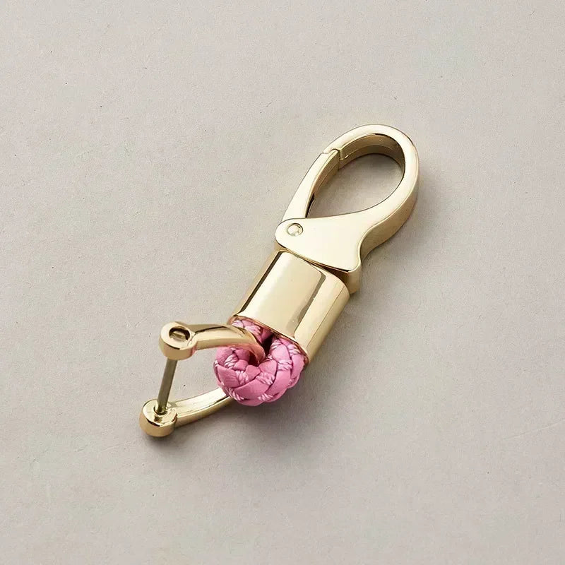 Custom Logo Name Fashionable Woven Rope Keychain Personalized Horseshoe Buckle Car Keyring Women Men Key Ring Chain Gift