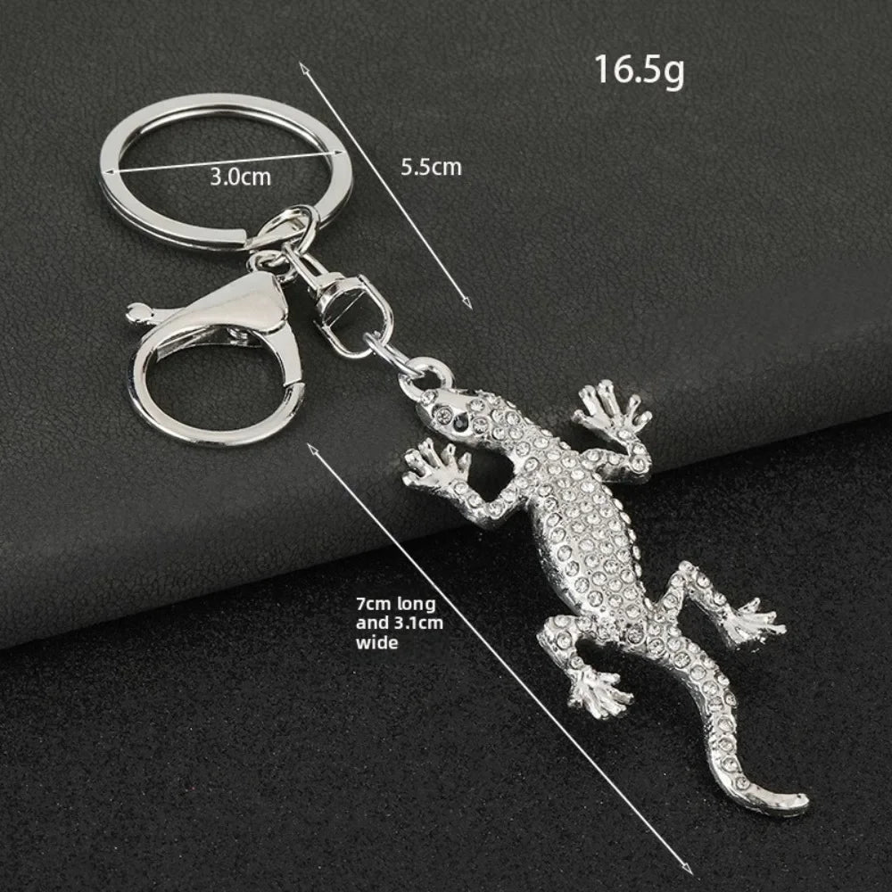 Originality 3D Metal Gecko Lizard Keychain Backpack Pendant Three-dimensional Keyring Badge Key Chain Ring Personalization Gift