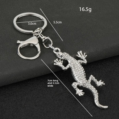 Originality 3D Metal Gecko Lizard Keychain Backpack Pendant Three-dimensional Keyring Badge Key Chain Ring Personalization Gift