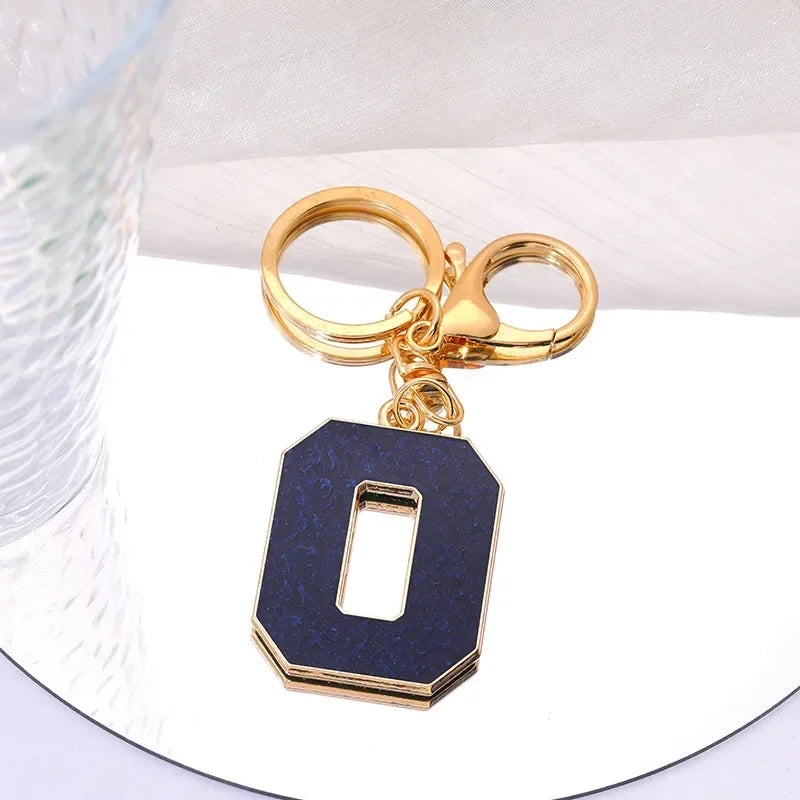 Fashion Bag Pendant Keychain A-Z Initials Keyring for Couples Metal Pendant DIY Gift for Men Women 26 Alphabet Accessories Gift